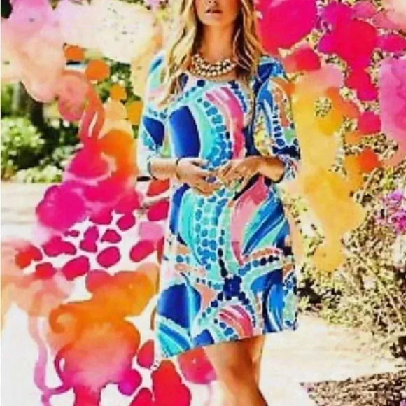 Lilly Pulitzer Dresses & Skirts - Lilly Pulitzer Ariana Ocean Jewels Asymmetrical Hem Dress